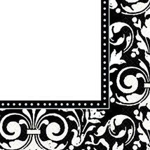 Formal Affair Black and White Lunch French Scroll Napkins 16 Per Pack Party New - £4.75 GBP