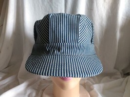 Vintage Train Conductor Hat Utility Cap Made In USA Conductor  Denim  Lg - £15.64 GBP