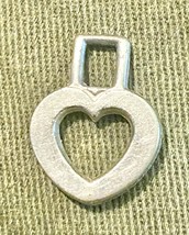 Heart Silver Tone Purse Key Fob Zipper Attachment Vintage 3/4 Inch - $5.00