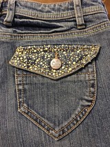 Caché Women&#39;s Jeans Studded Flap Pocket Stretch Boot Cut Jeans Size 4 X 30 - £22.87 GBP