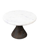 Marble Pedestal Tray with Wood Base (Set of 2) - 851526 - $1,520.08 MXN