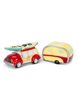 Woody Car and Camper Salt Pepper Shaker Set Camping RV Travel Ceramic Gi... - £15.56 GBP