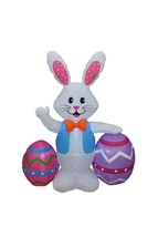 5 Foot Tall Inflatable Bunny Rabbit with 2 Easter Eggs Lights Yard Decoration - £48.21 GBP