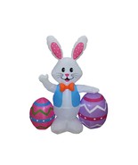 5 Foot Tall Inflatable Bunny Rabbit with 2 Easter Eggs Lights Yard Decor... - £47.54 GBP