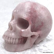 Large Natural Pink Rose Quartz Crystal Skull Attract Love Positive Energ... - $399.00
