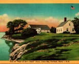 Pearl Of Orrs Island House Portland Fort Casco Maine ME UNP Linen Postcard - $3.91