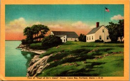 Pearl Of Orrs Island House Portland Fort Casco Maine ME UNP Linen Postcard - £3.06 GBP