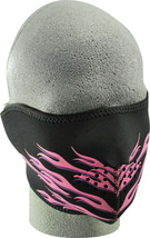 Zan Headgear Adult Half-Face Neoprene Mask Pink Flames WNFM054H - £9.07 GBP