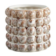 47th &amp; Main Flower Indoor Plants | Ceramic Bubble Planter Pot, Small, Faded Brow - £18.17 GBP