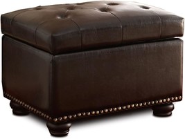 Dark Espresso Convenience Concepts Designs4Comfort Storage Ottoman - £104.18 GBP