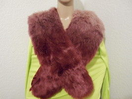 Womens Mixit Colorblock Faux Fur Stole Scarf Misty Rose Merlot NEW - £21.15 GBP
