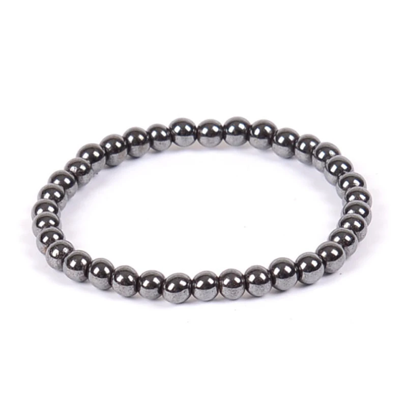 Natural Stone Hematite Magnetic Bracelet Black Beads Therapy Health Care... - £6.20 GBP