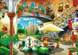 Barcelona Courtyard Outdoor Cafe Garden Culture Ceramic Tile Mural Backsplash - £44.35 GBP+