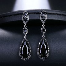 Al four colors vintage allure crystal waterdrop long drop cz earrings for women wedding thumb200