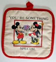 Vintage Disney USA Mickey and Minnie Mouse Potholder &quot;You&#39;re Something S... - £7.44 GBP