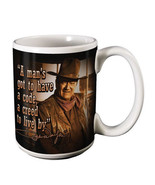 John Wayne Western Photo Image Creed to Live By Two-Sided 14 oz Ceramic ... - £7.64 GBP
