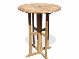 Windsor&#39;s  Grade A Teak 32&quot; Round Dropleaf Counter Table, Use w 1 or 2 l... - £823.30 GBP