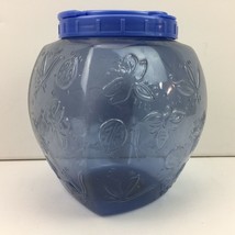 Packerware Clear Blue Butterfly Embossed Water Juice Jug With Flip Lid Handle - £15.97 GBP