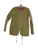 Signature Weekend Quilted Zippered Jacket W/Cinch Waist Army Green Women... - $29.69