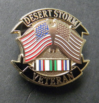 Desert Storm Vet Gulf War Veteran 1990 1991 USA Lapel Pin Badge 1 inch - $5.64