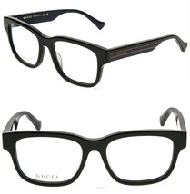 GUCCI 1303 Black Blue Stripe Square Classic Eyeglasses GG1303O Optical 006 57mm - £282.43 GBP