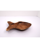 Vintage Hand Carved Wooden Fish Shaped Trinket Bowl Dish 9&quot;x5&quot; - $20.15 CAD