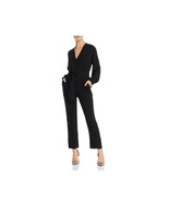 Aqua Womens L Black Surplice Neck Long Sleeve Cropped Leg Jumpsuit NWT BB23 - €37,68 EUR