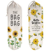 2Pcs Sunflower Plastic Bag Holder For Kitchen, The Bag Bag, Plastic Bag ... - $25.99