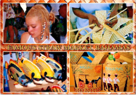 Postcard Bahamas Nassau Famous Straw Market Variety Displays Souvenirs 6 x 4 Ins - £3.94 GBP