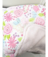 Parent&#39;s Choice Floral Butterfly Baby Blanket Tulip pink plush flowers W... - $39.27 CAD