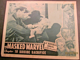 TOM STEELE: (THE MASKED MARVEL) ORIG,SERIAL MOVIE LOBBY CARD (CLASSIC SE... - $98.99
