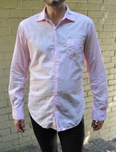 Masons Pink Pima Cotton 1 Pocket LS Button Dress Shirt M - £30.35 GBP