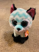 2021 TY Beanie Boos ATLAS Aqua Chevron Fox Stuffed Animal Plush 6” NWT - $7.69