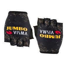 2023 Jumbo Visma Team One Pair Half Finger Cycling Jersey Gloves Mtb Road Mount - £91.98 GBP