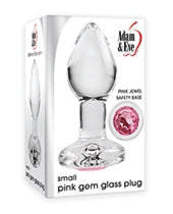 Adam &amp; Eve Pink Gem Glass Plug - Small - £28.17 GBP