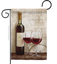 Wine In Paris Garden Flag 13 X18.5 Double-Sided House Banner - £15.96 GBP