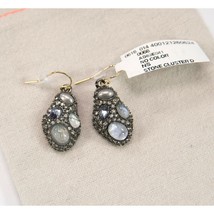 Alexis Bittar Gunmetal Labradorite Stone Studded Cluster Drop Earrings NWT - $148.01