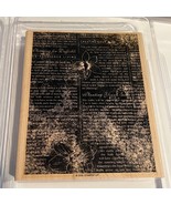 Stampin Up! Well-Worn Words Rubber Stamp Wood-Mounted Background - $16.22 CAD