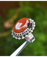 925 Sterling Silver Carnelian Sz 2-14 Gold/Rose Gold Plated Ring Women R... - £44.47 GBP+