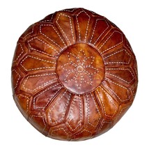 Moroccan Tabacco Round Pouf – Cozy Comfort in Earthy Elegance - $4,875.99 MXN - $7,935.26 MXN