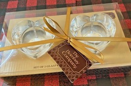 The Bombay Company set of 2 Glass heart Tealight Candle Holders - £13.99 GBP