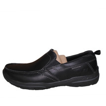 Skechers Men&#39;s Size 8 Relaxed Fit Memory Foam Leather Slip-On Shoe, Black - £26.33 GBP