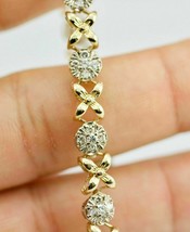 8.3CT Round Cut Simulated Diamond Pretty Women&#39;s Bracelet Gold Plated 925 Silver - £158.75 GBP