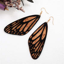 Black Polymer Clay &amp; 18K Gold-Plated Butterfly Drop Earrings - £8.02 GBP