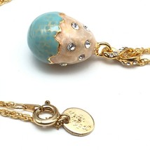Turquoise Egg Pendant Necklace with crystals by Keren Kopal - $39.60