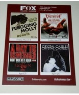 Flogging Molly Concert Promo Card Vintage 2013 Pomona Bullet For My Vale... - €17,24 EUR