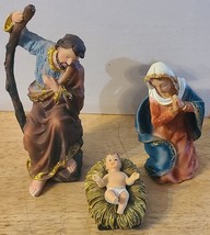 BABY JESUS JOSEPH MARY NATIVITY SET HOLY FAMILY RELIGIOUS FIGURINE STATU... - £20.08 GBP
