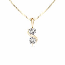 ANGARA Two Stone Diamond Swirl Pendant Necklace in 14K Gold (IJI1I2, 0.25 Ctw) - £412.16 GBP