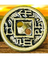 Vintage Chinese Gold Cash Coin Design Metal 2 Hole Button - €11,17 EUR