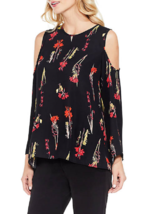 Nwt Vince Camuto Black Floral Career Blouse Size L $79 - £47.69 GBP